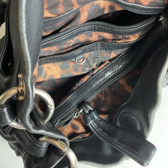 VTG B.Makowsky Black Leather Purse Handbag - Picture 3 of 12